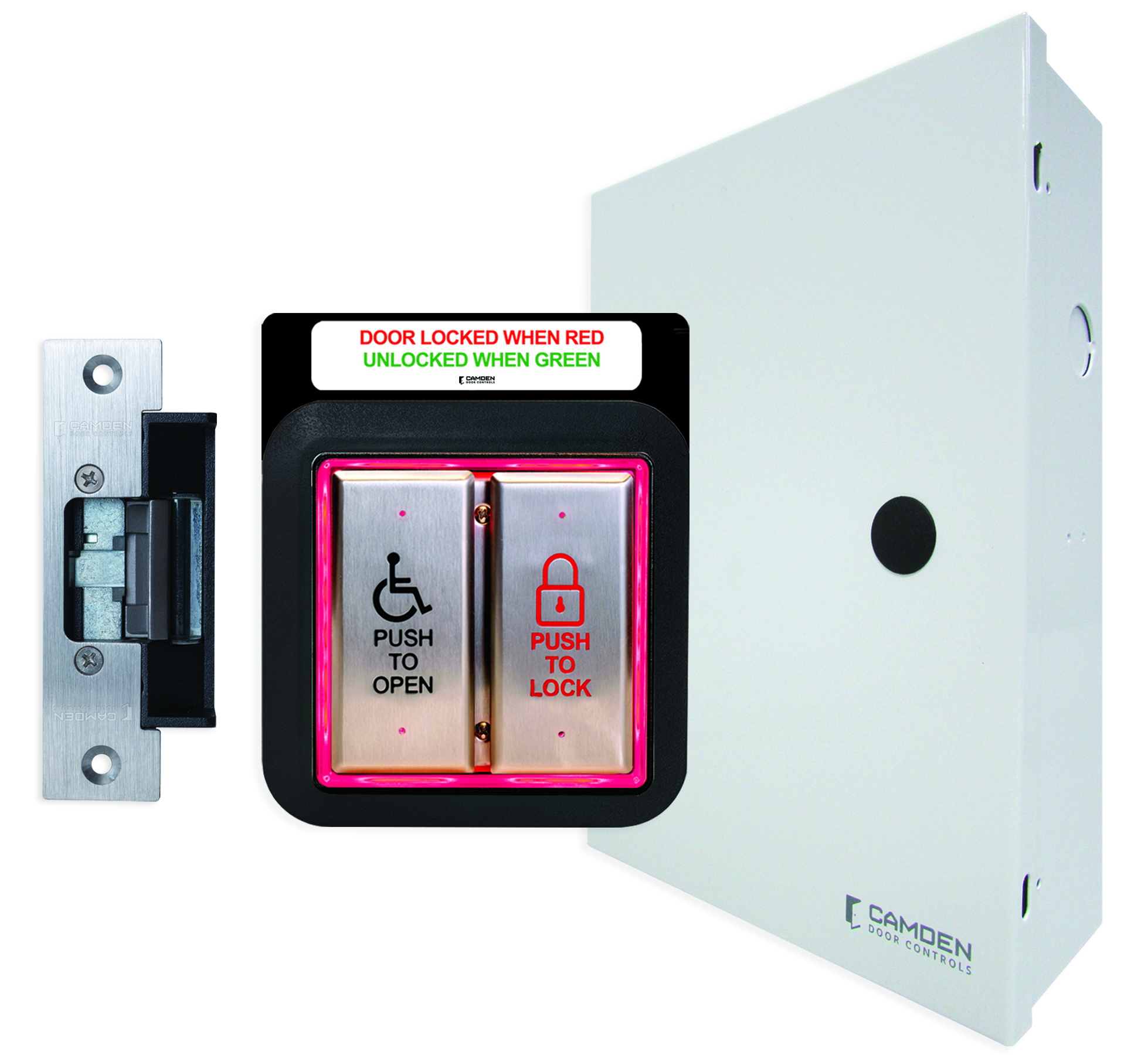 CM-300/310 Series: Interruptor rectangular iluminado LED - Botones Push/Exit - activación