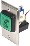 CM-30EE/AT: Interruptor de Salida, cuadrado, de 2" (50,80 mm), iluminado LED, con temporizador - Botones Push/Exit - activación